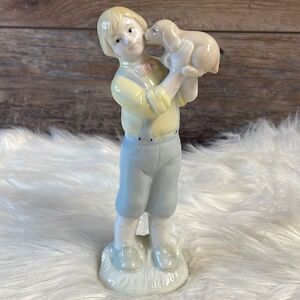 Vintage Prestige collectors club Porcelain Boy and Dog figurine 7" tall